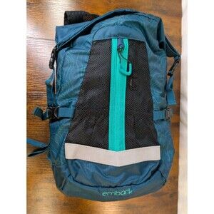 Embark 25L Lightweight Hiking Daypack Backpack Teal Topographic Blue Green 20.5"